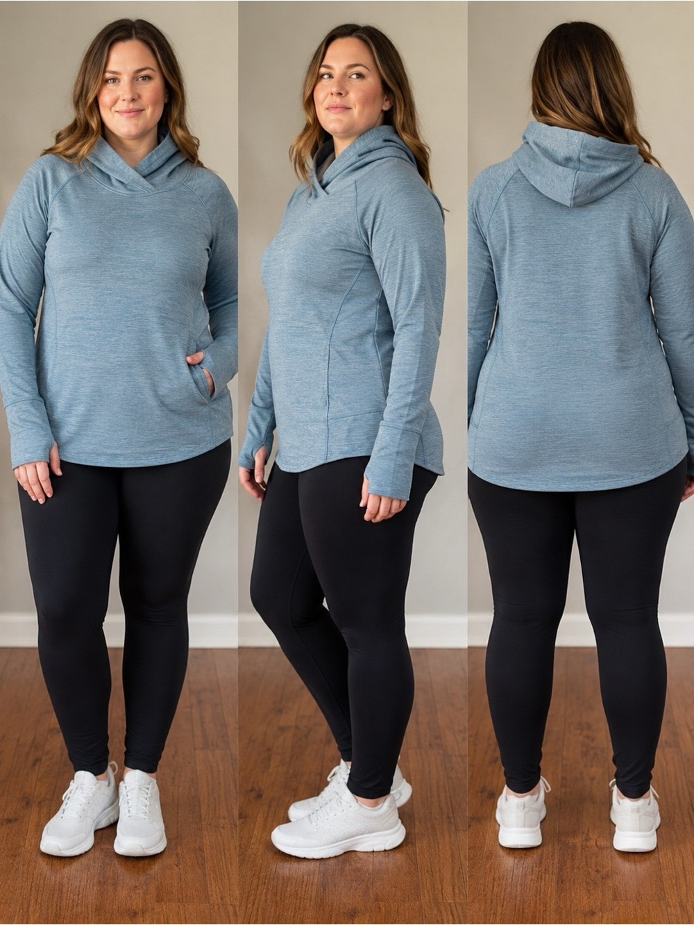 Champion Women’s Size L Large Teal Blue Hoodie Sweatshirt Kangaroo pocket Hood